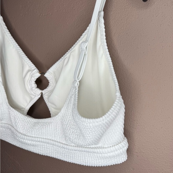 Aerie Crinkle Scoop Cutout Bikini Top White Textured XXL NWT Swim Vacation Boho - Picture 11 of 16